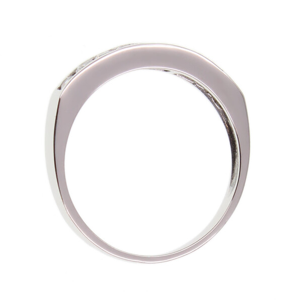Anillo medio sin fin Chana chico en oro blanco 18k con circonias Anillo medio sin fin Chana chico en oro blanco 18k con circonias
