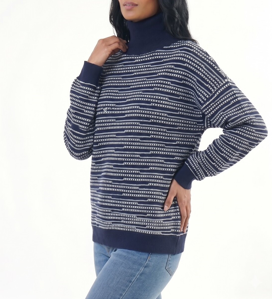 CHERRY SWEATER - NAVY 