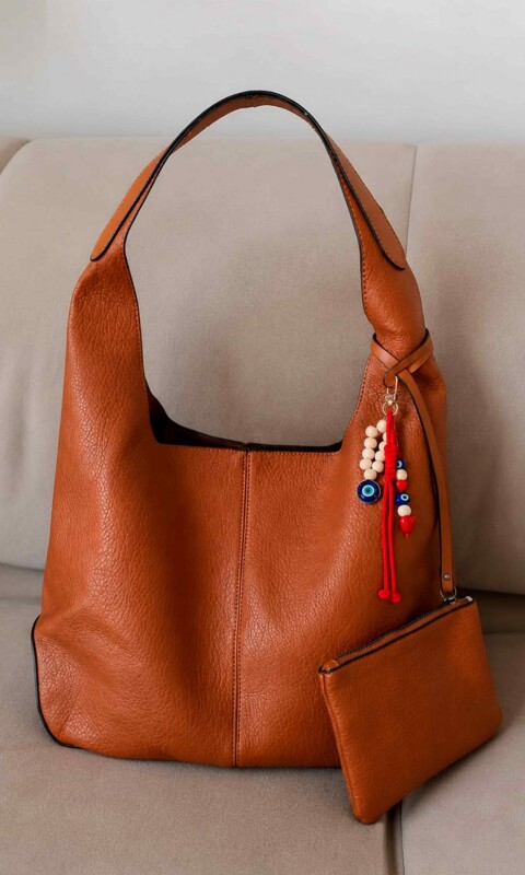 CARTERA ELIZABETH CON LLAVERO DE REGALO WISHES HABANO