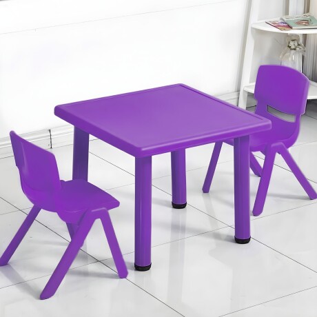 Mesa Cuadrada de Plástico y Metal para Niños 60x60cm Violeta
