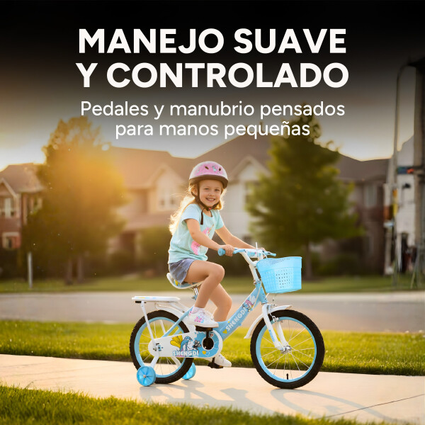 Bicicleta infantil Shengdi Rodado 16 Canasto Parrilla Hadas Celeste 1