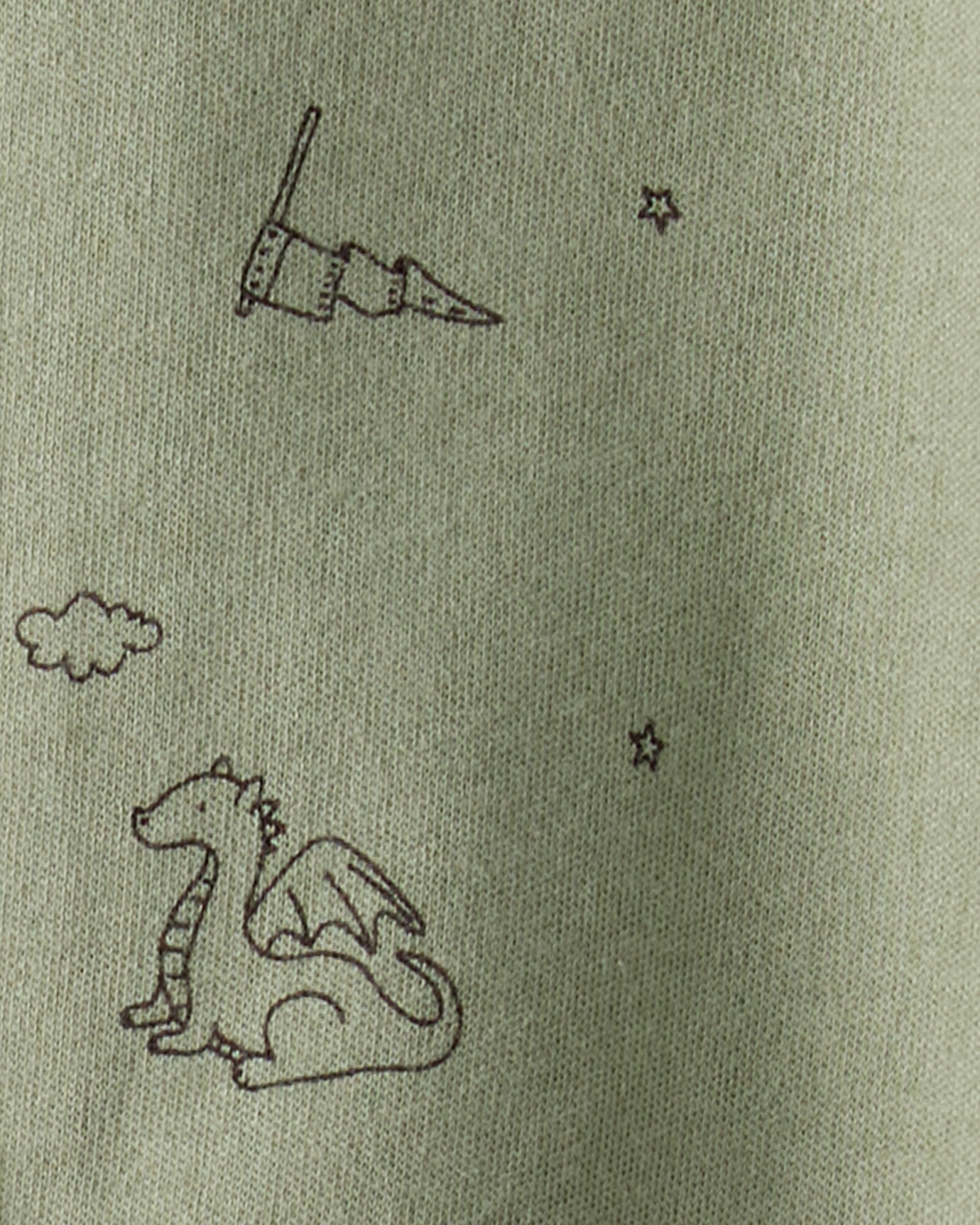 Pijama una pieza de algodón, con pie, diseño dragón Sin color