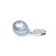 Colgante en oro 18k blanco con perla gris y brillantes Colgante en oro 18k blanco con perla gris y brillantes
