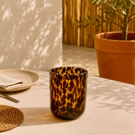 Juego de 6 Vasos de Vidrio Animal Print Ámbar 350ML Juego de 6 Vasos de Vidrio Animal Print Ámbar 350ML