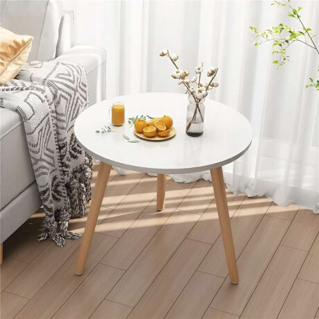 Mesa Auxiliar Bamboo C/ Blanco D50Cm/H47Cm