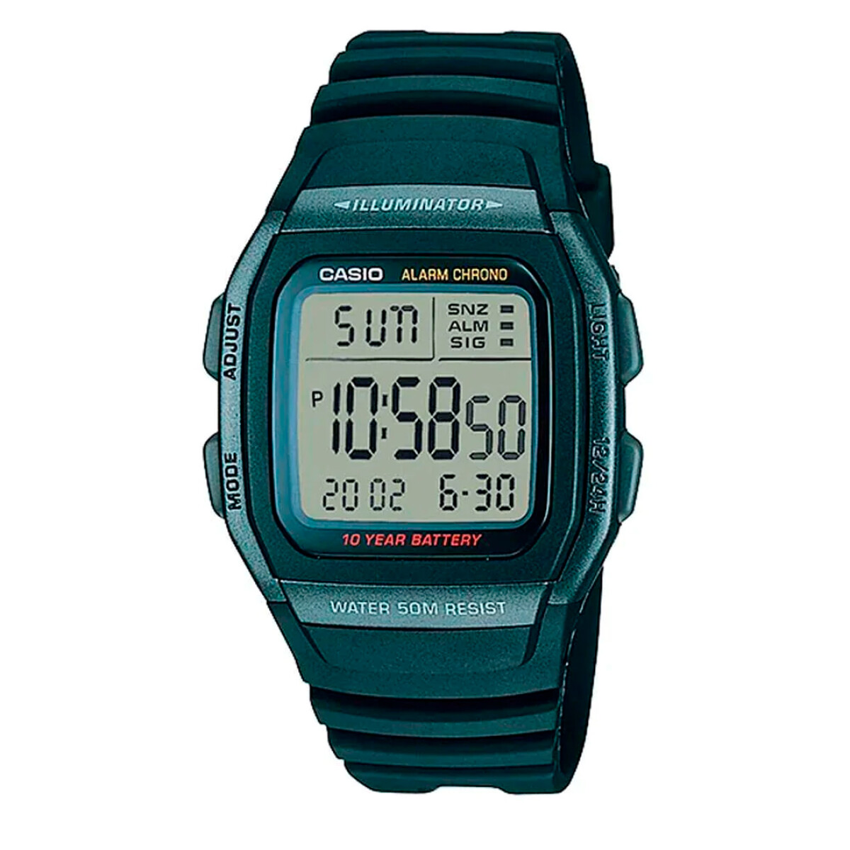 Reloj CASIO W96H-1BVDF Resina Negro Esfera 36mm 