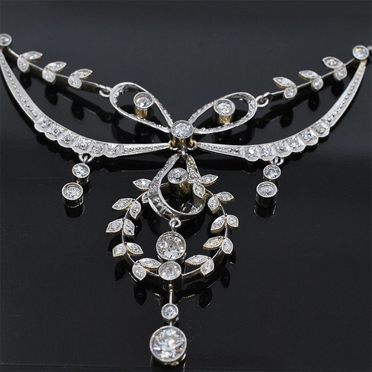 Gargantilla Nueva Estilo Antiguo. Oro 18 K Y Brillantes 
