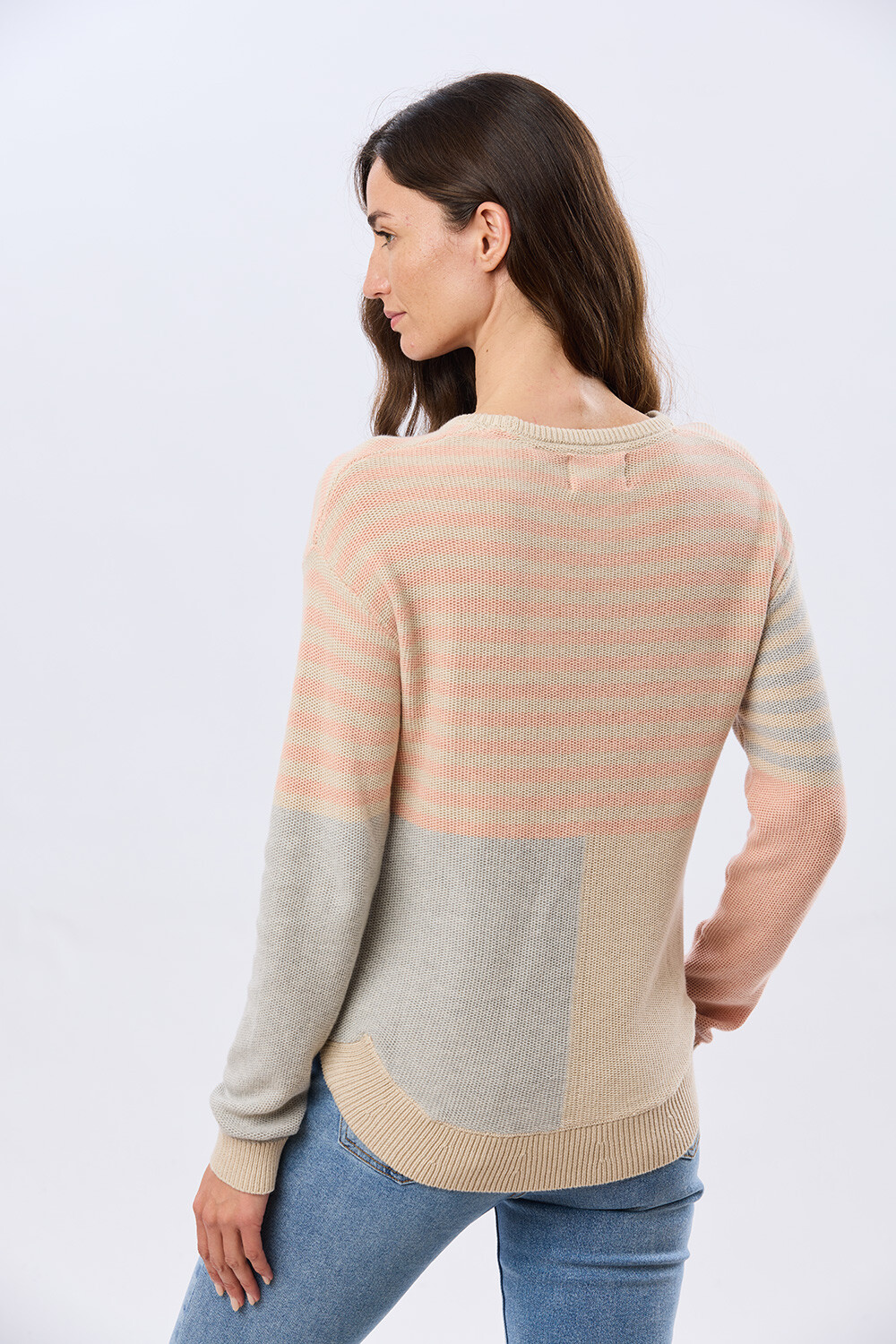 BUZO RAYADO TEJIDO Beige