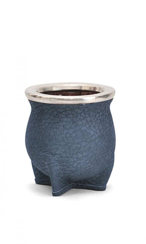 MATE DE CERÁMICA CHICO DELTA AZUL GRANEADO GRUESO