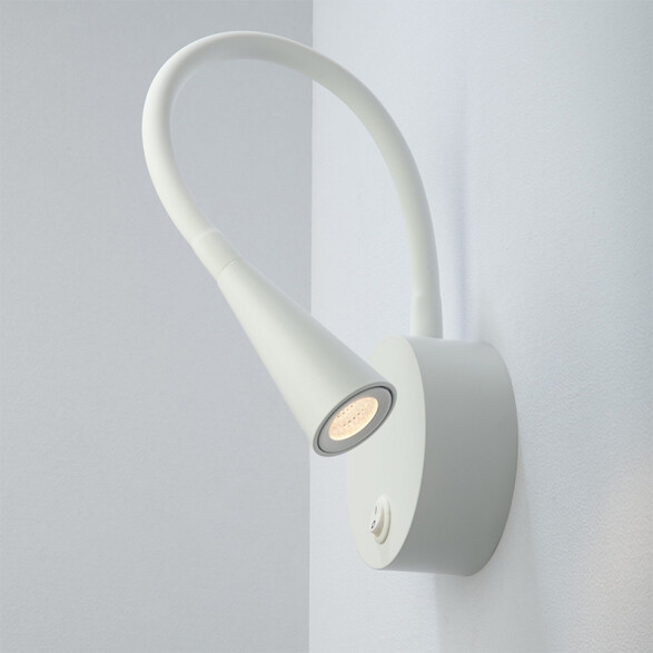 Aplique pared LED brazo flexible blanco 3W cálido VK-WALLER VK0156
