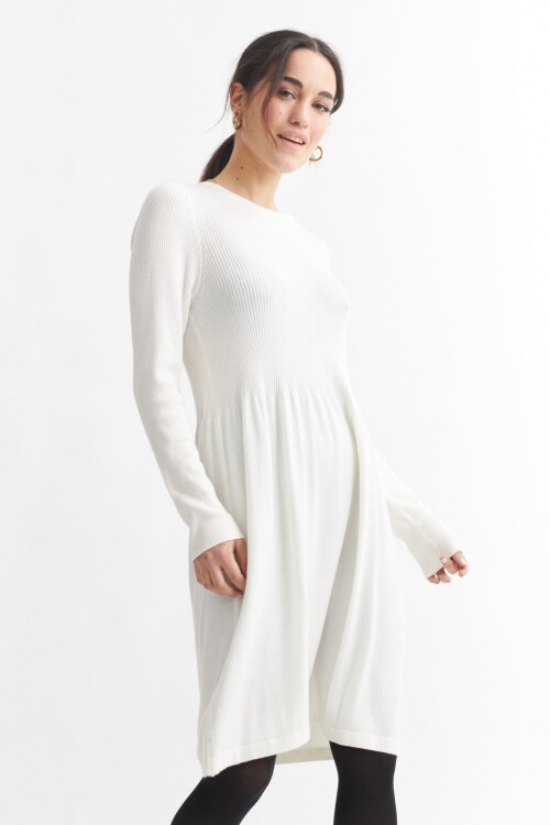 Vestido tejido manga larga CRUDO
