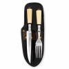 Set de Asado Artesanal - Cuchillo y Tenedor Parrillero Guampa o Hueso N°5 Blanco