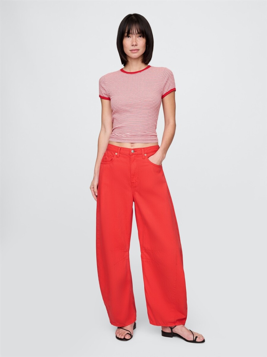 Jean Horseshoe Mujer - Tomato Sauce 