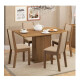 Juego De Comedor 4 Sillas Tapizadas Mesa De Living Rustico Beige