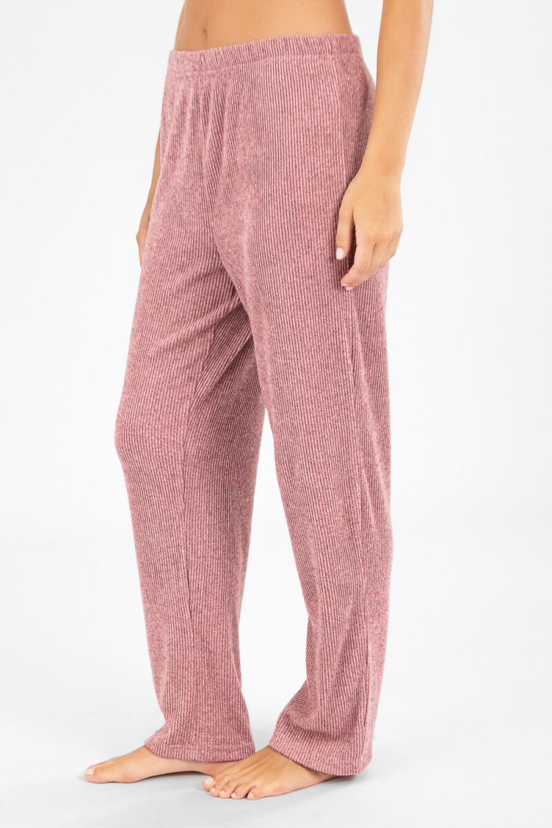 Pantalon rib fino rosado Rosa antique