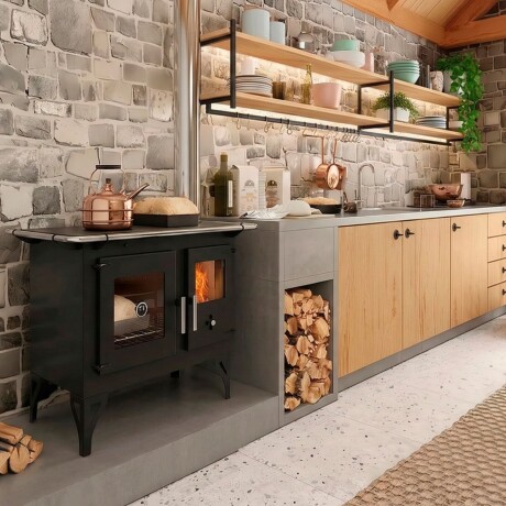 Cocina Calefactor A Leña 115 M2 Metavila F700F | Doble Combustion Cocina Calefactor A Leña 115 M2 Metavila F700F | Doble Combustion