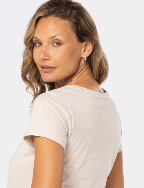 REMERA BÁSICA DE ALGODÓN Beige
