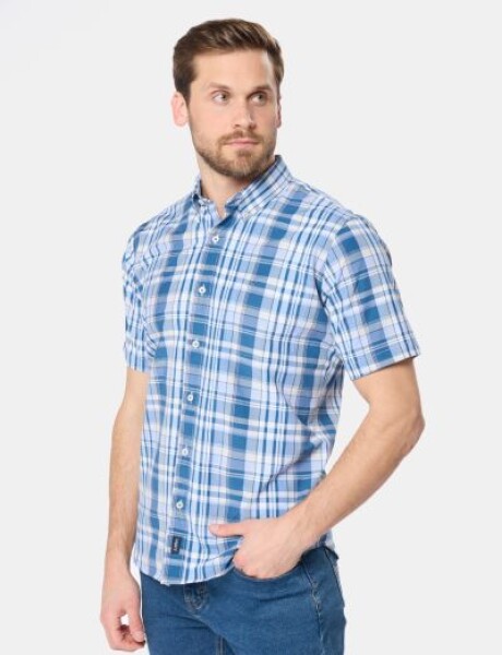 CAMISA SPORT A CUADROS Azul