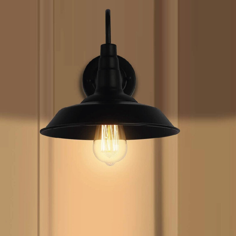 Aplique Galponero Estilo Industrial Vintage Spot 36cm Negro