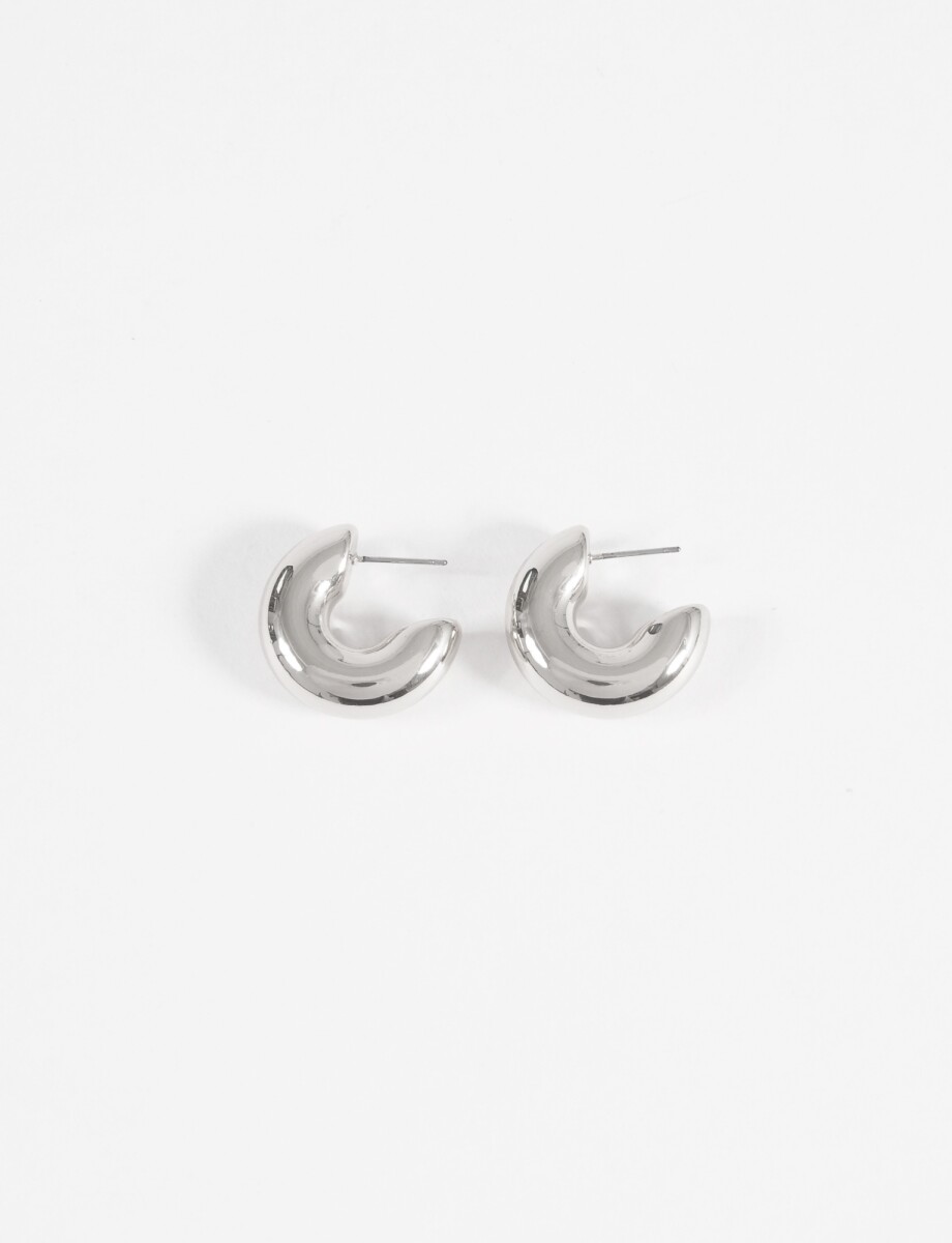 Aros gruesos - plateado 