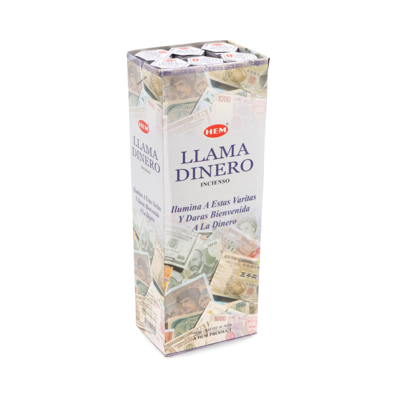 INCIENSO HEM CAJA HEXAGONAL X6 Llama Dinero
