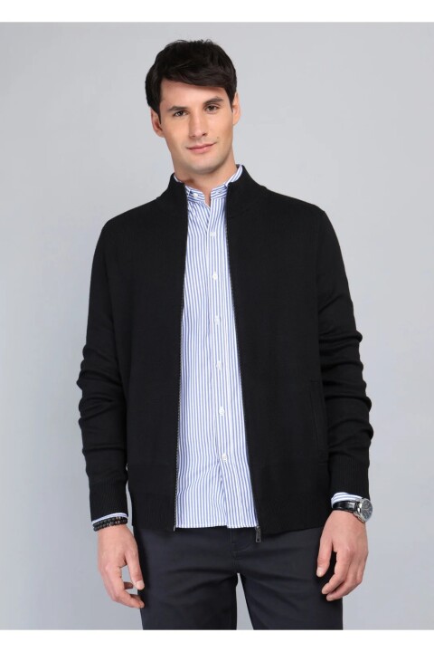 Campera tejida con cierre Arrow NEGRO