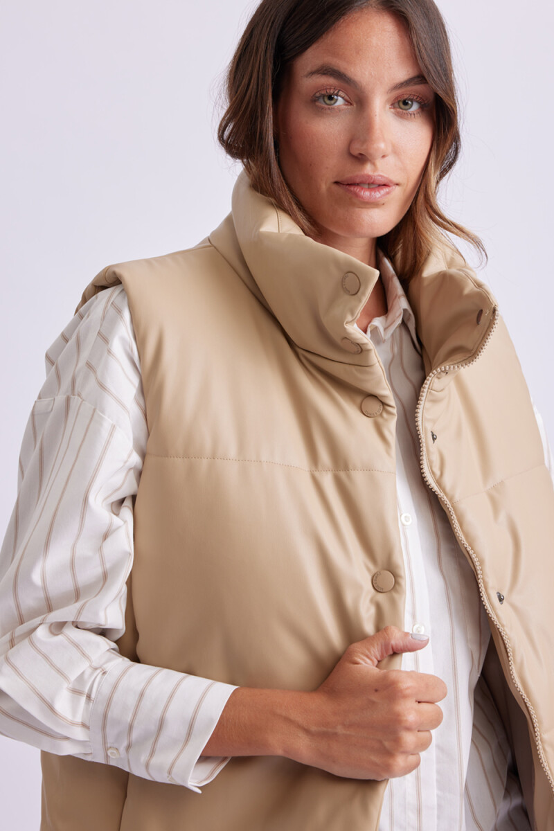 Chaleco pu Beige