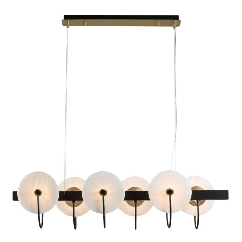 COLGANTE LINEAL PLATILLOS 6L E14 NEGRO COLGANTE LINEAL PLATILLOS 6L E14 NEGRO