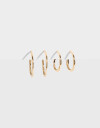 Aros Argollas Set Set De Argollas Clásicas - Dorado