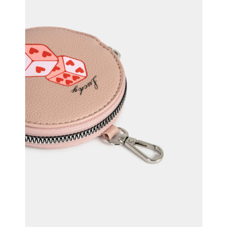 Monedero Cuerina Estampado Rosa Viejo