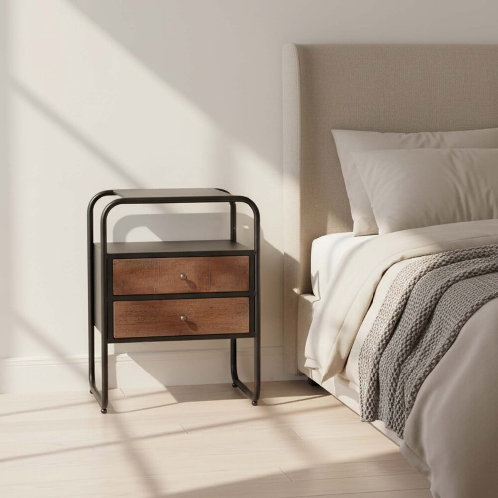 MESA DE LUZ MADERA NEGRO ANIELI