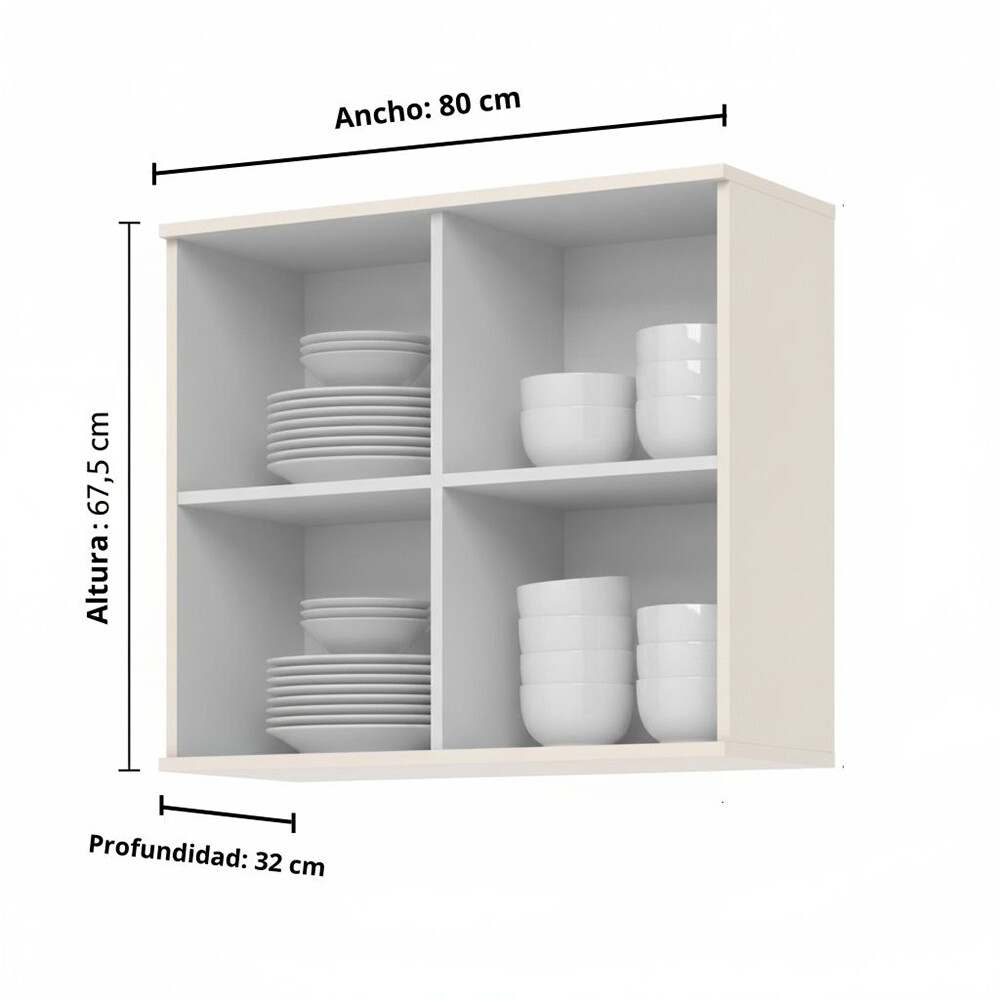 AÉREO 2 PUERTAS EN VIDRIO ALACENA CON ESTANTES AÉREO 2 PUERTAS EN VIDRIO ALACENA CON ESTANTES