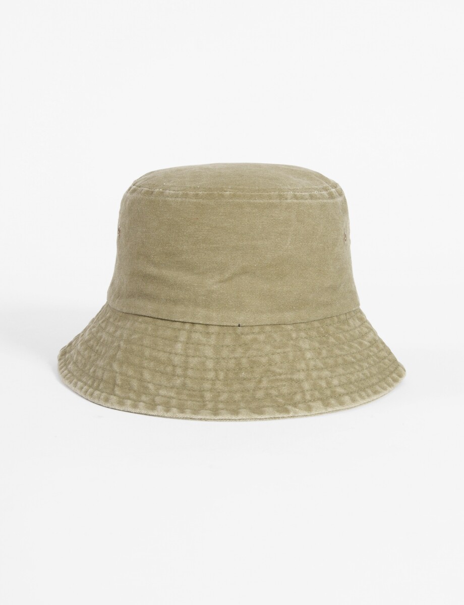 Gorro bucket gastado pespunte - verde oliva 