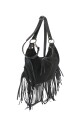 Cartera con flecos Negro