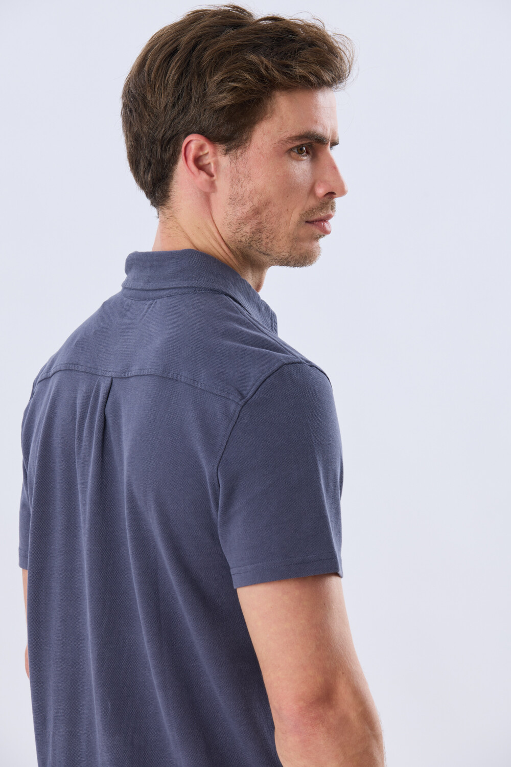 CAMISA PIQUÉ LISA Azul