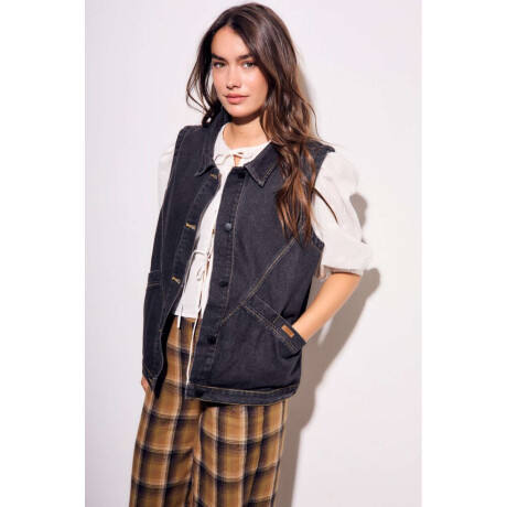Chaleco Denim Jean Gris