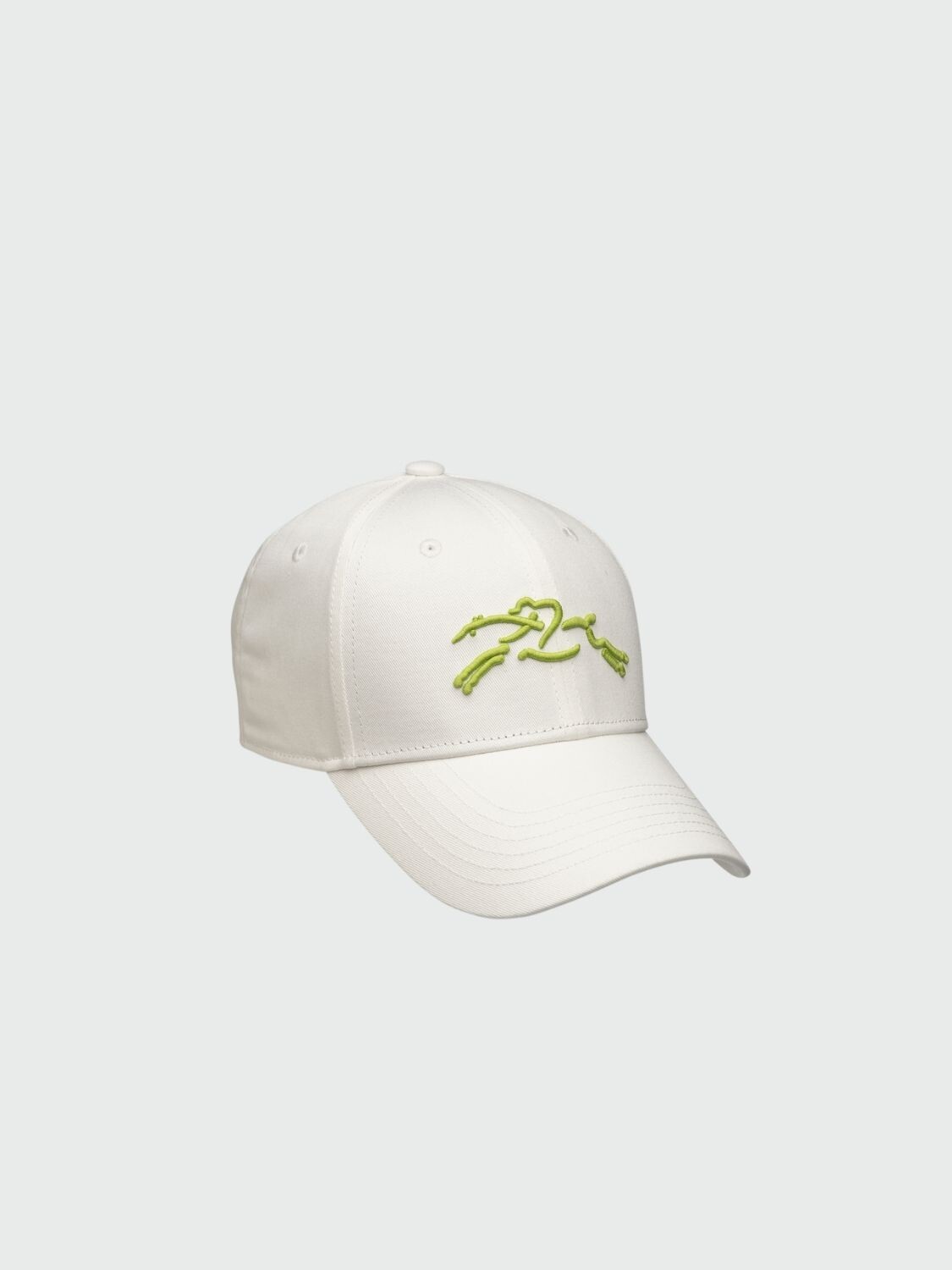 Longchamp-Gorro de algodón bordado Negro con Logo