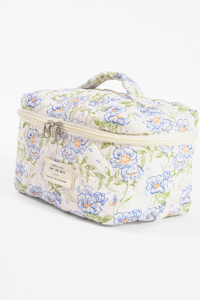 Estuche organizador estampado celeste