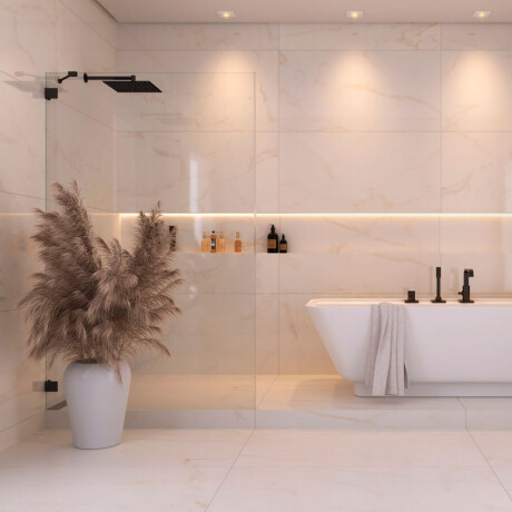 Porcelanato Beige Acetinado 60X120Cm Piso Pared GAMAS DE BEIGE