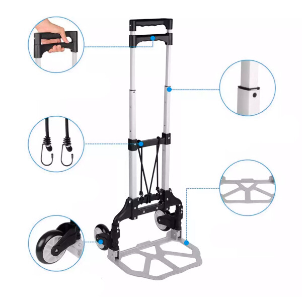 Carro De Mano Carrito Plegable De Carga Aluminio Hasta 75kg Carro De Mano Carrito Plegable De Carga Aluminio Hasta 75kg