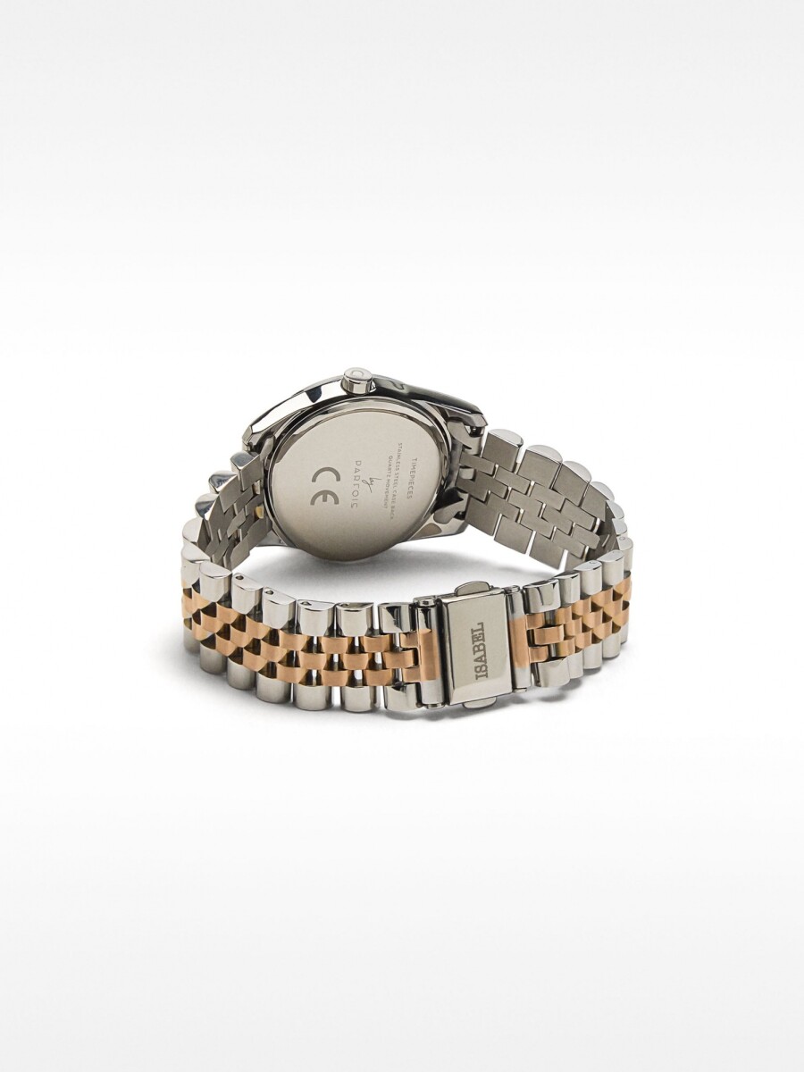 Reloj De Pulsera De Acero Inoxidable bicolor