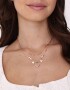 Collares Cortos Con flores Collar Corto Con Flores Y Corazones - Dorado