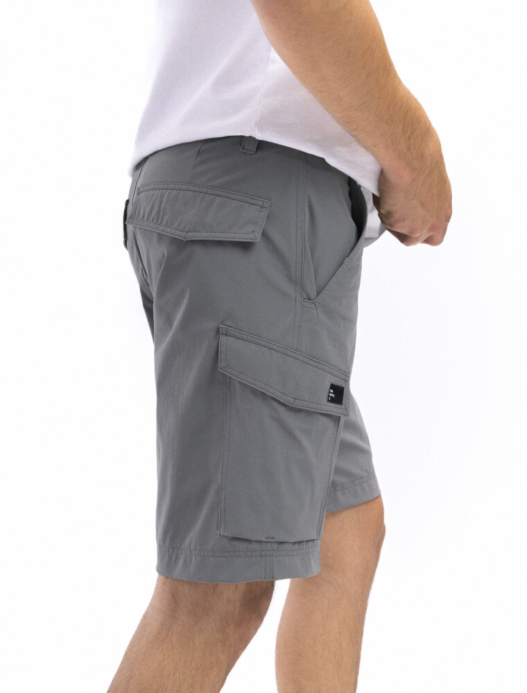 Bermuda Track con Spandex Gris