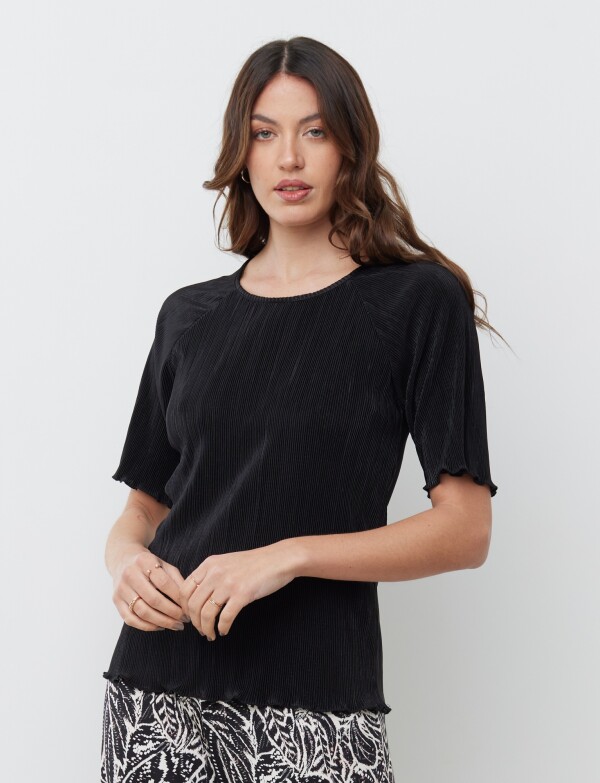 Blusa Plisada NEGRO