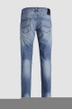 Jeans Slim Fit Con Lavado Focalizado Blue Denim