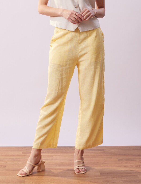 Capri Lino Det Botones AMARILLO