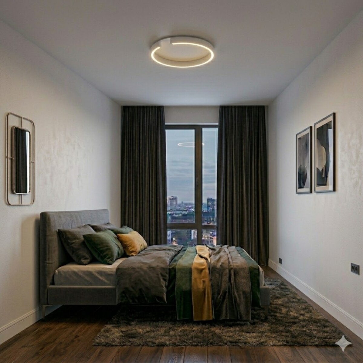 Plafón LED, Diseño anillo cortado, Dimerizable 30W 40CM - PLATA 