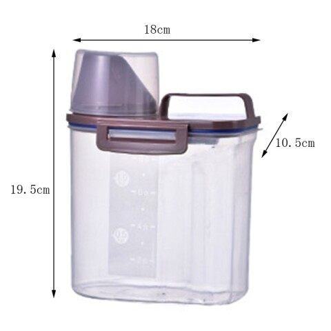 Contenedor plástico para cocina despensa 1kg marrón