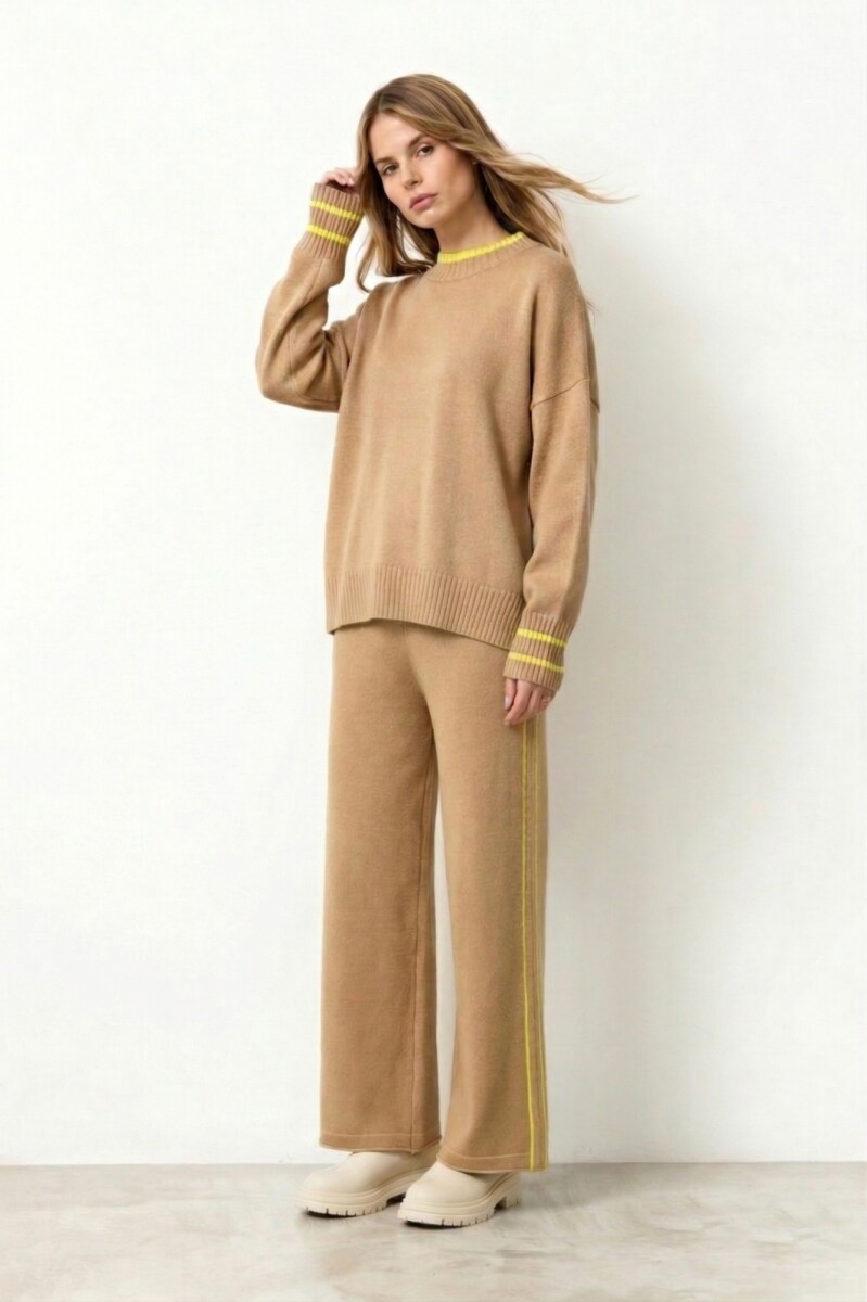 Pantalón rib - beige 