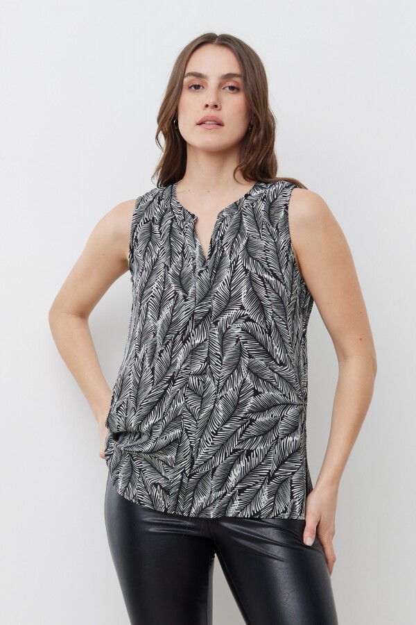 Musculosa Printed NEGRO/CRUDO